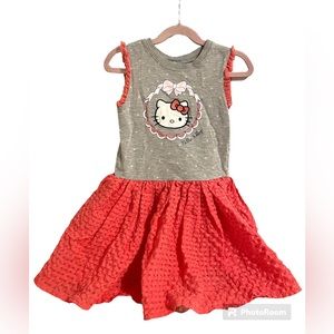 Hello Kitty Girl’s Coral / Gray Dress